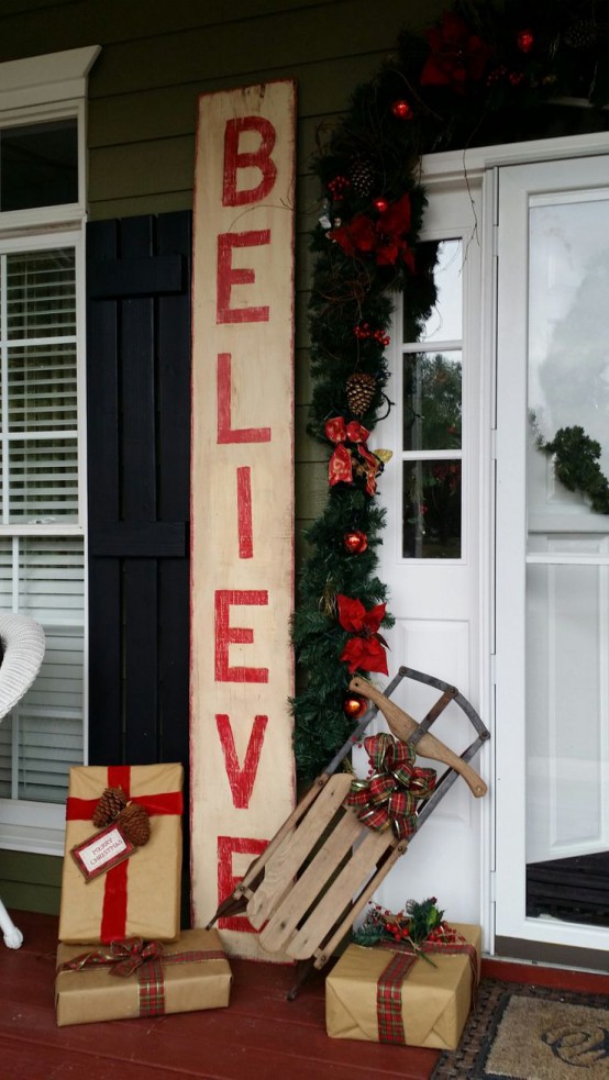 #DIY #Outdoor #Christmas #decorations Rustic wooden holiday sign