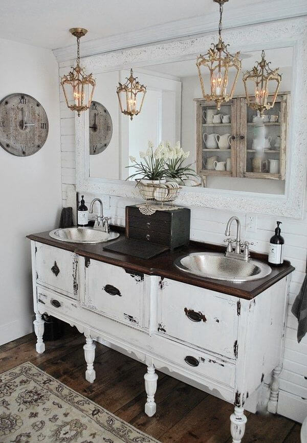 Shabby Chic Rustic Bathroom Vanity