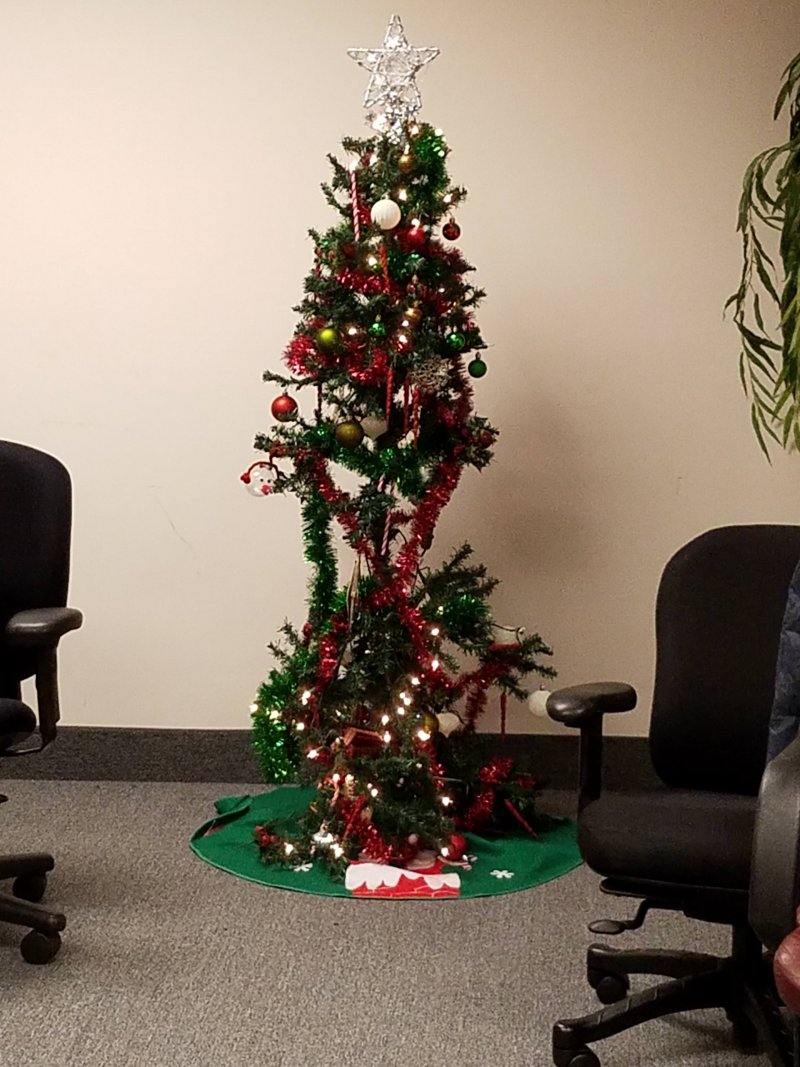 #Christmas #Office #Decoration #Ideas The Christmas tree at the office is really special