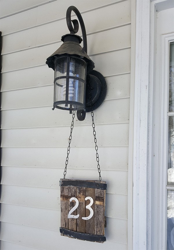 Whiskey Barrel Rustic House Number Sign