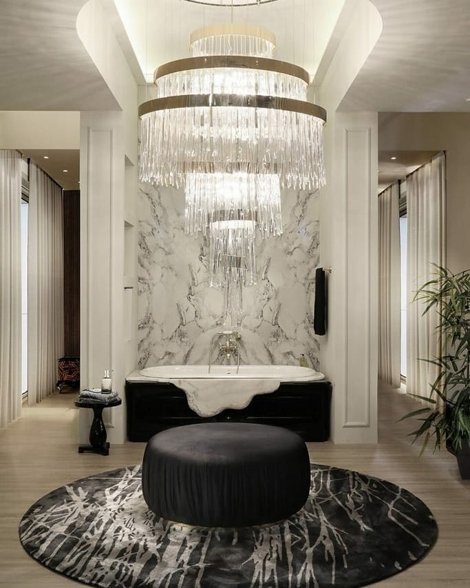 Lighting is one of the most crucial aspects to have in consideration when decorating your bathroom. Pic by luxurybathroomss