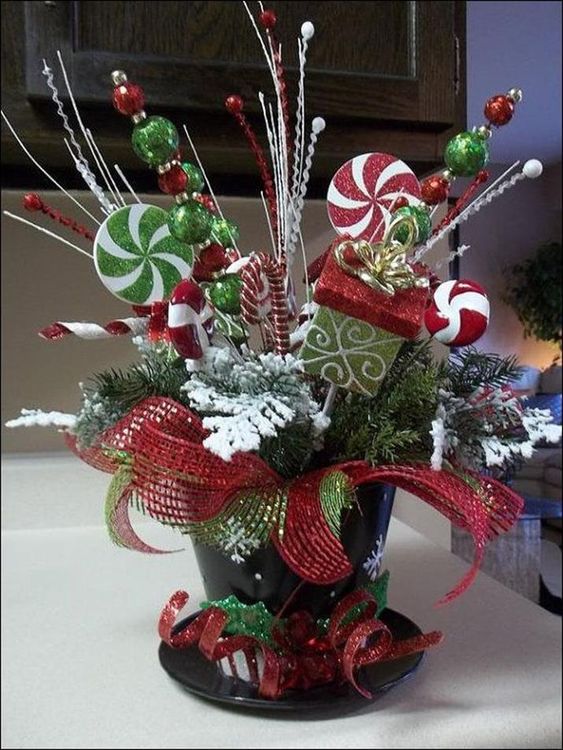 Artificial Christmas Centerpieces.