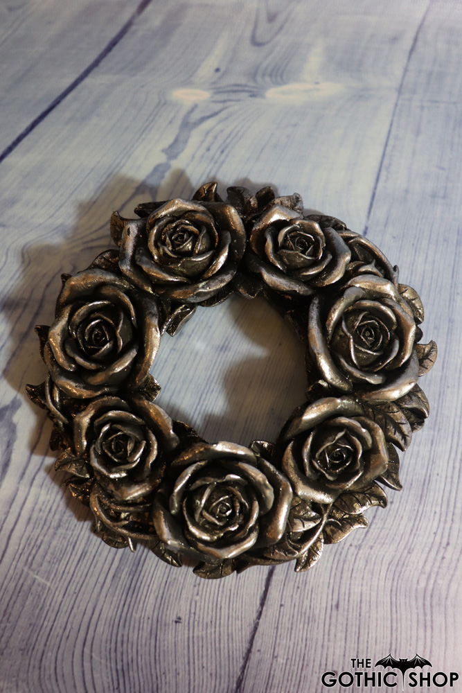 Black Rose Wreath Wall Plaque by Alchemy Gothic