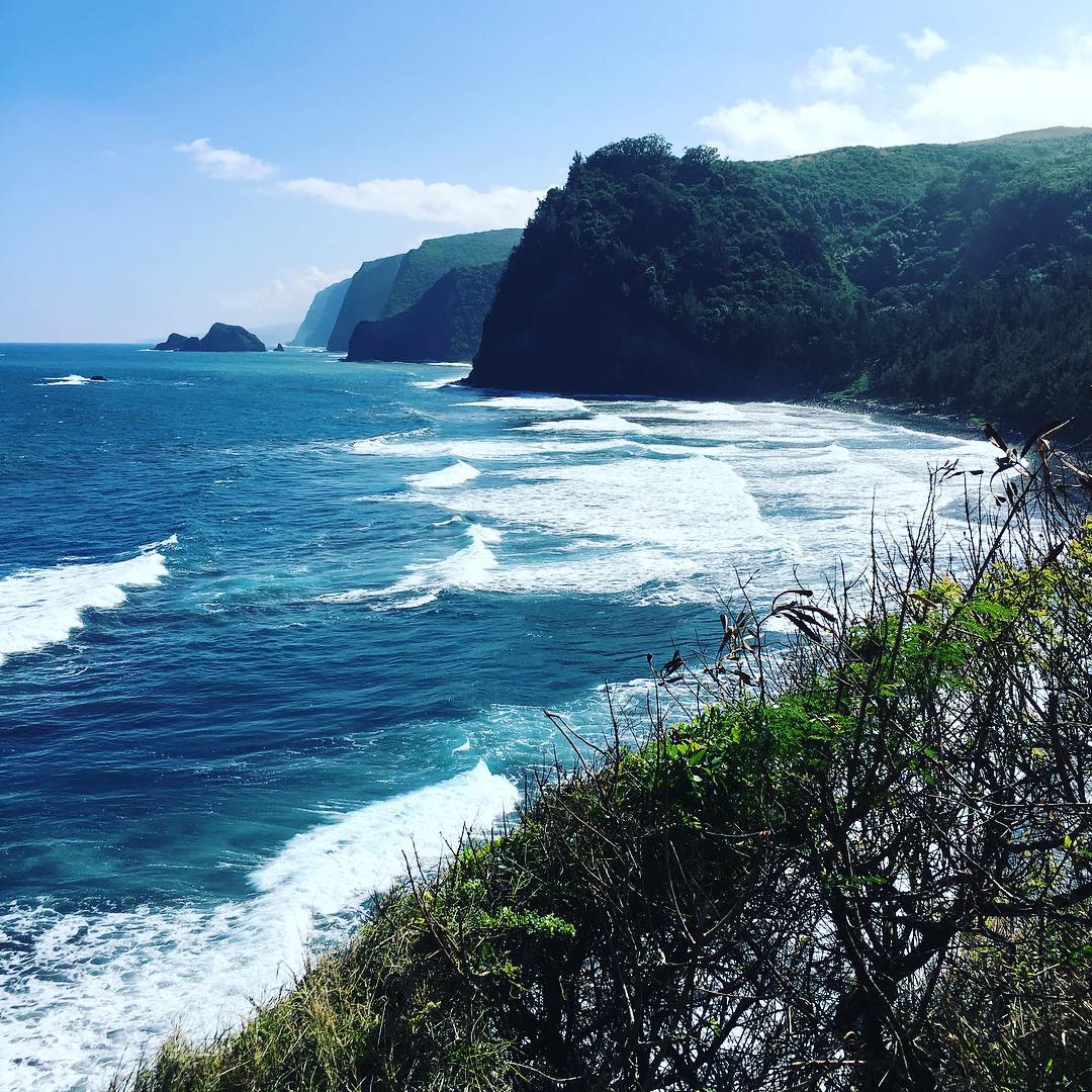 Black sand beach.