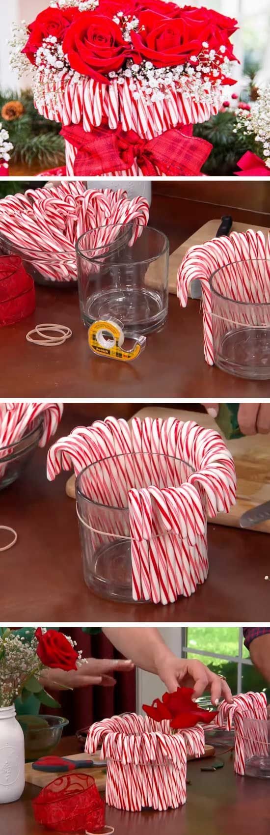 Candy Cane Centerpieces.