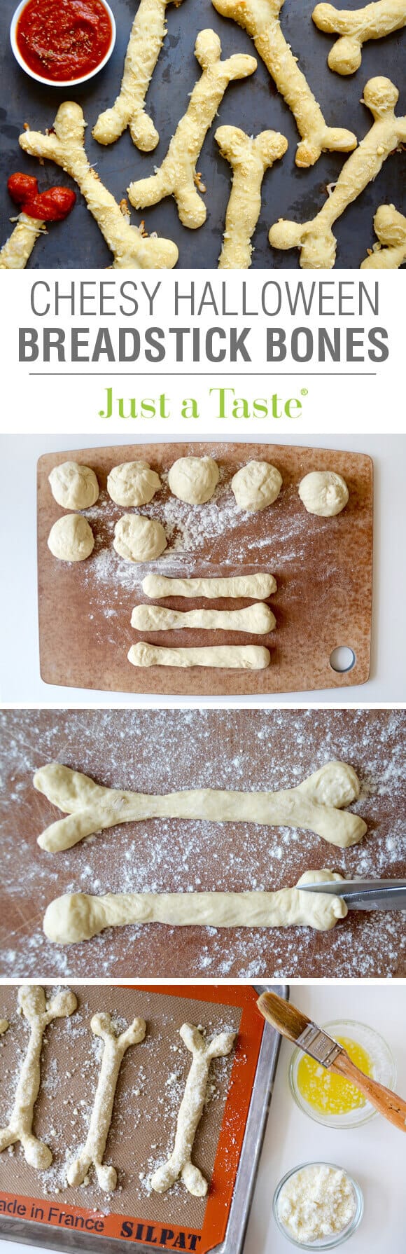 Cheesy Halloween Breadstick Bones - Scary Snacks Recipes
