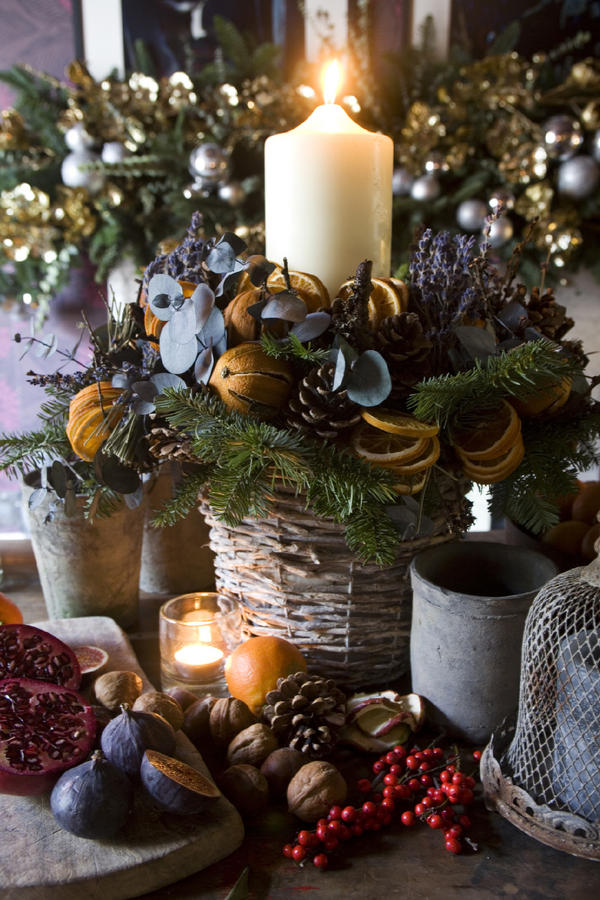 Christmas table arrangements and fab festive baskets filled with paperwhites and winter jasmine.