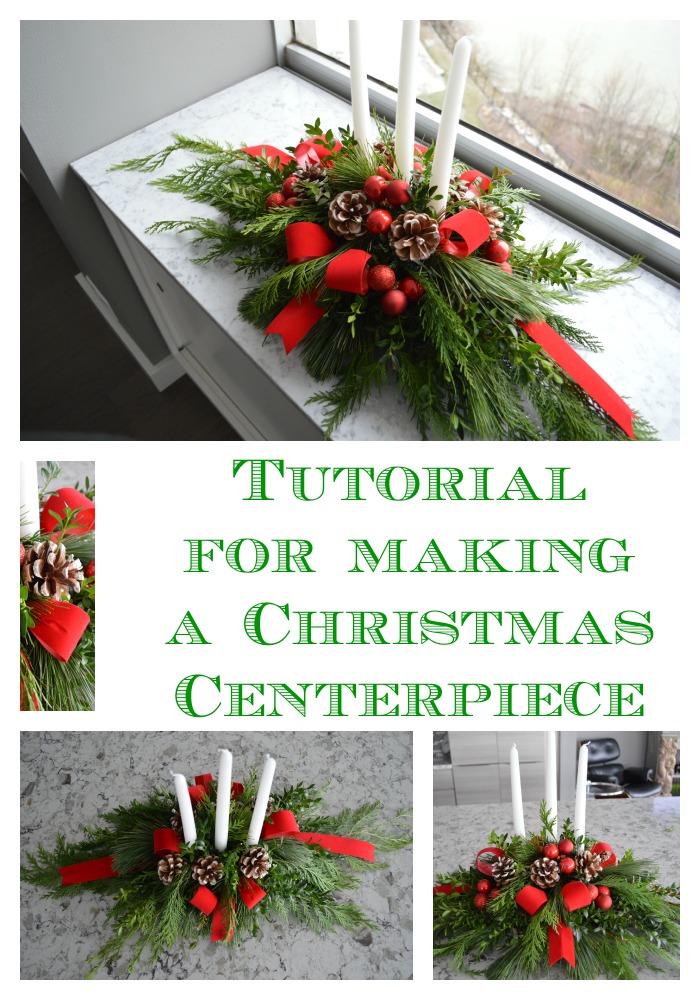 DIY Evergreen Christmas Centerpiece.