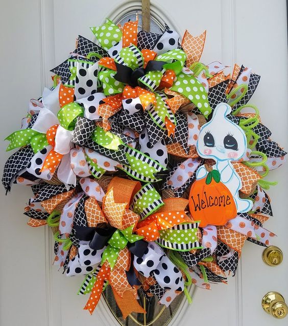 Halloween Mesh Wreaths.