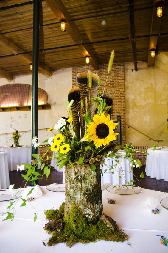 Log Centerpieces.