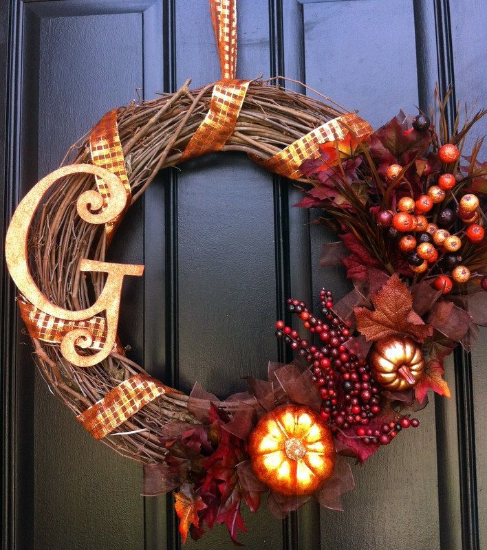 Monogram Pumpkin Wreath.