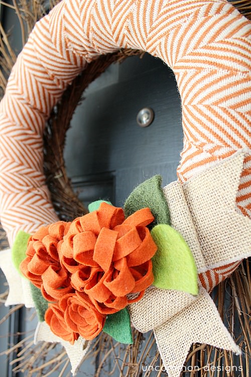 Orange Felt Wreath.