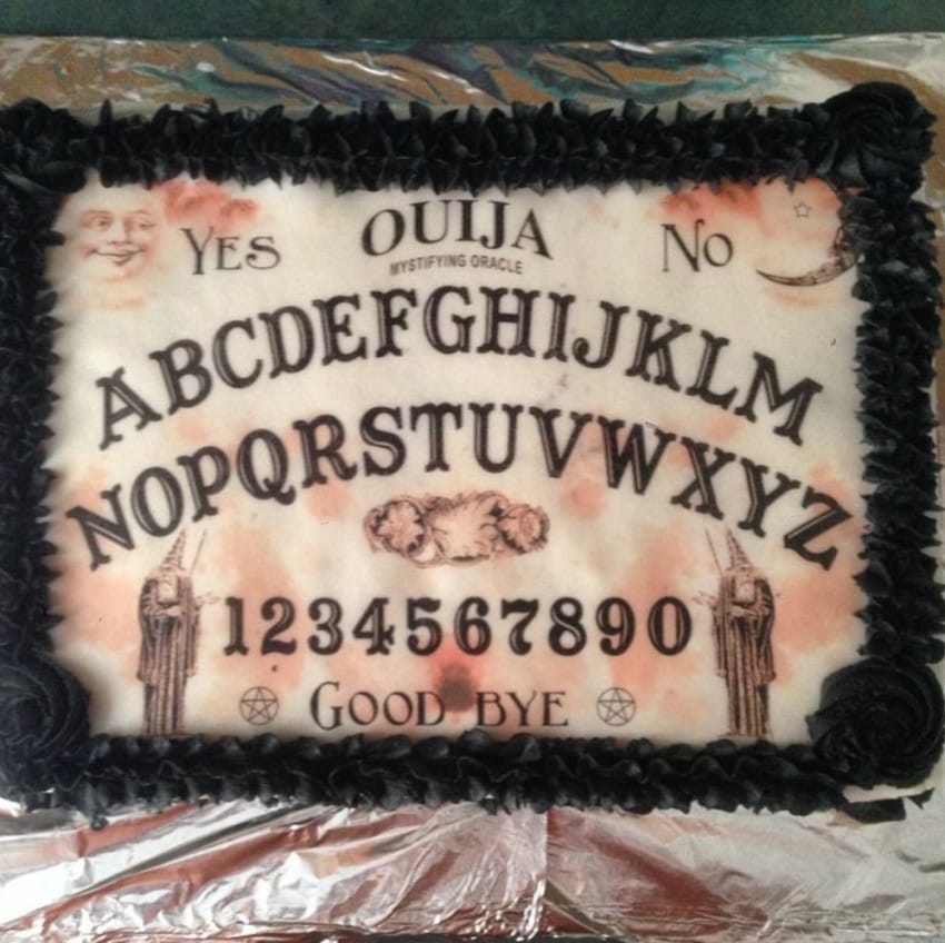 Ordinary-Looking Ouija Board Sheet Cake