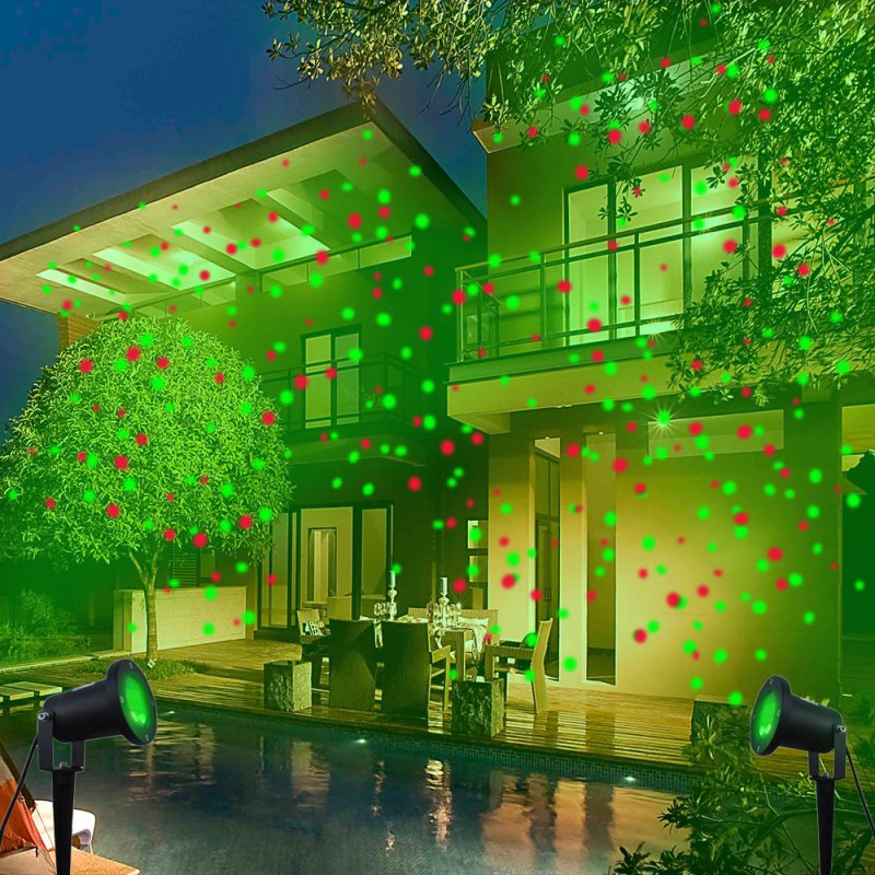 Outdoor Waterproof Elf Christmas Lights Green Red Laser Projector