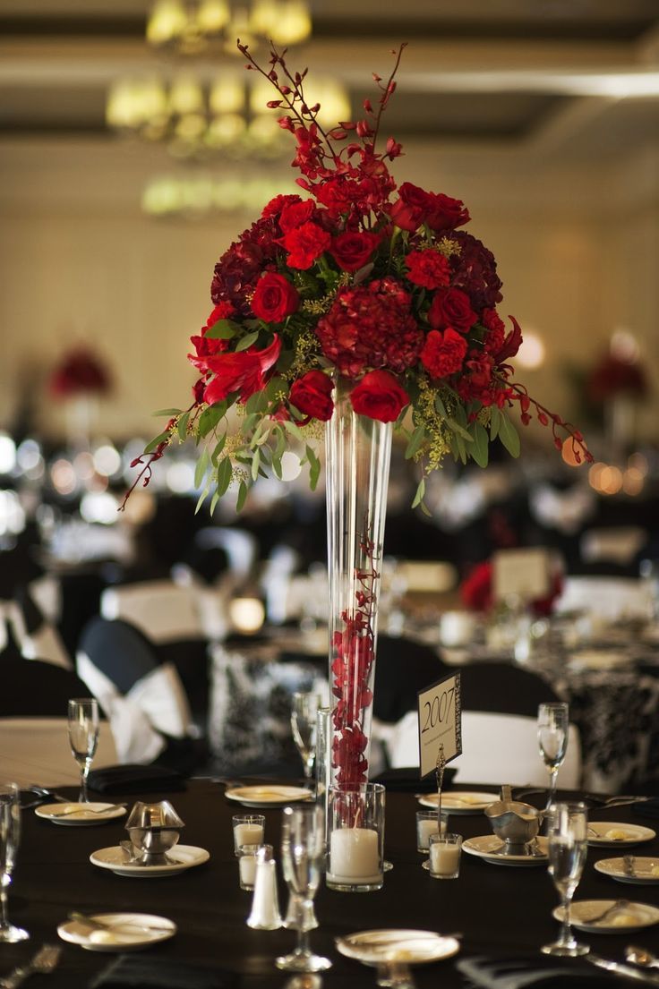 Red Carnations Centrepieces.