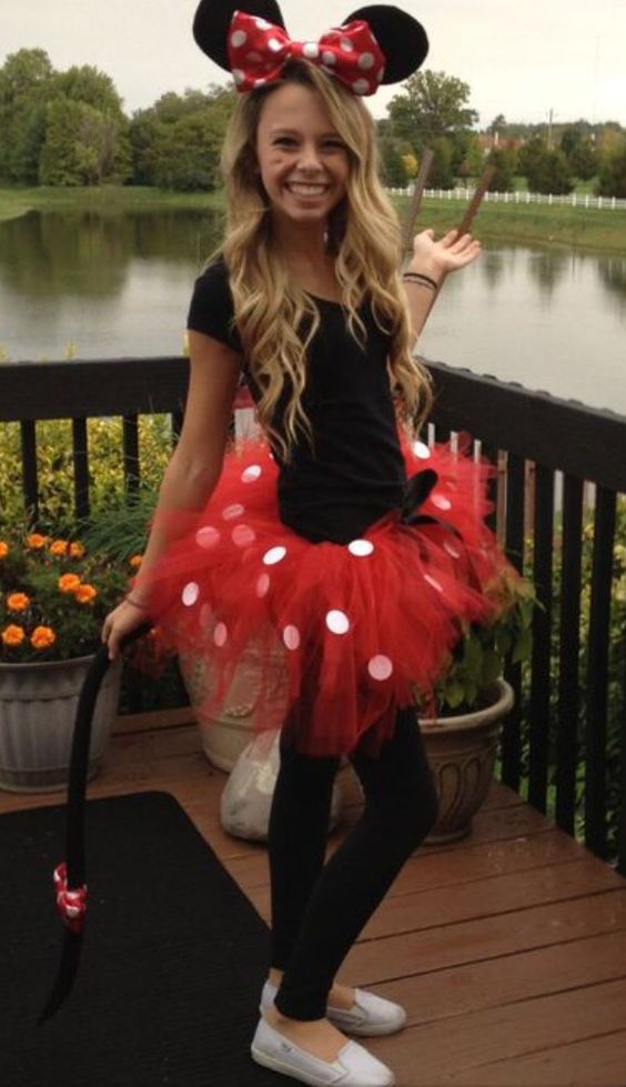 Red Minnie Mouse Adult Girls Costume Tutu Ears Tail.