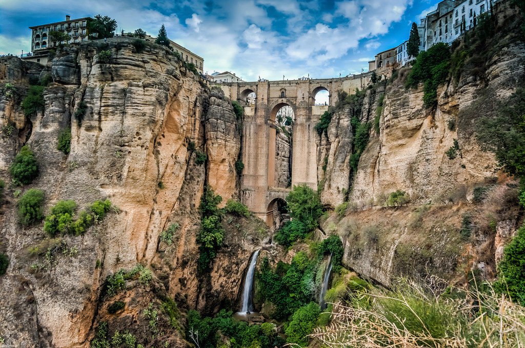 Ronda malaga spain landscape rock house sky bridge