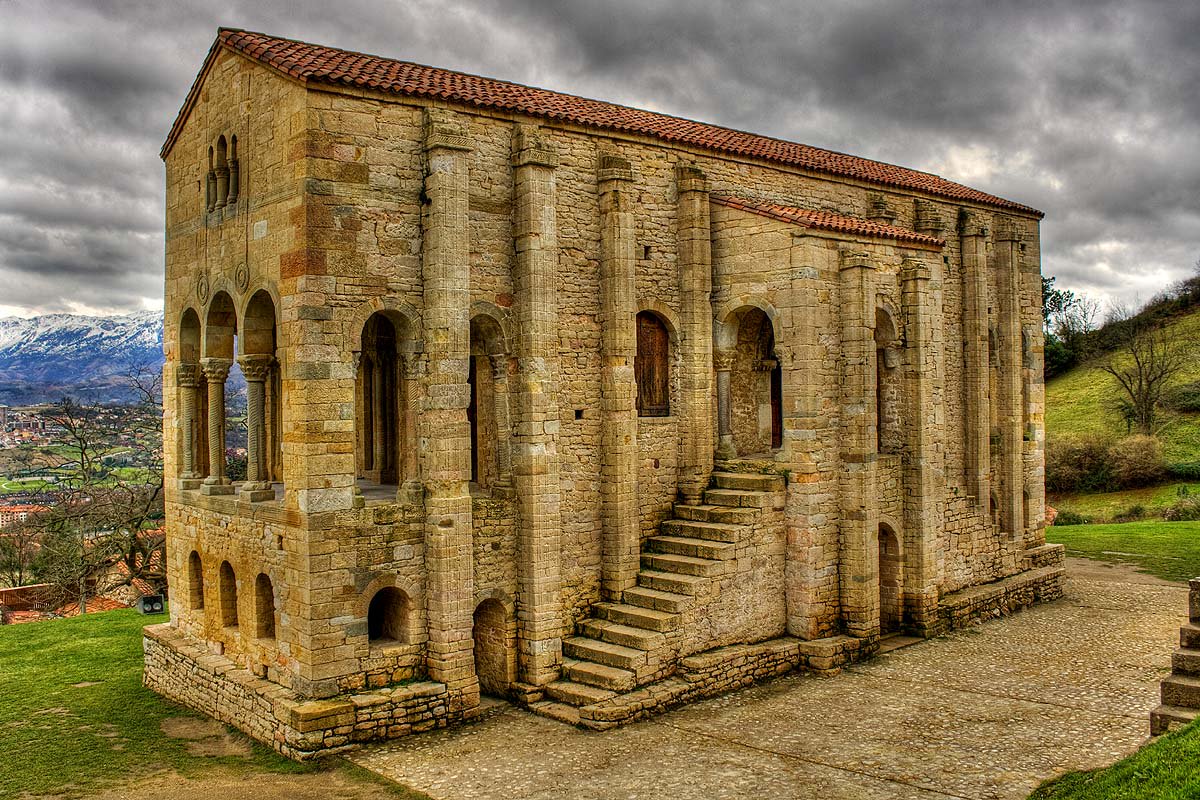Santa María del Naranco. Built in 842 as a palace for the king Ramiro I, it was converted into a church in the 12th century. Oviedo, Spain.