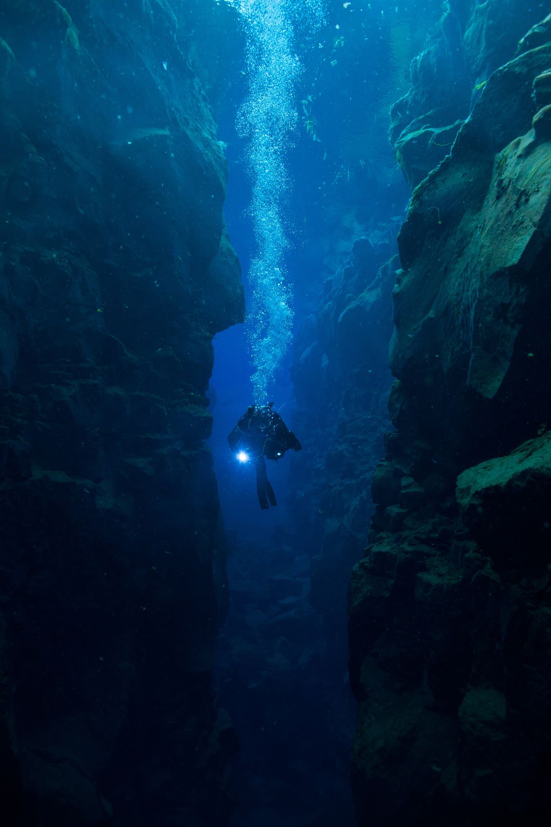 Two Continents in Pingvallavatn Lake, Iceland.