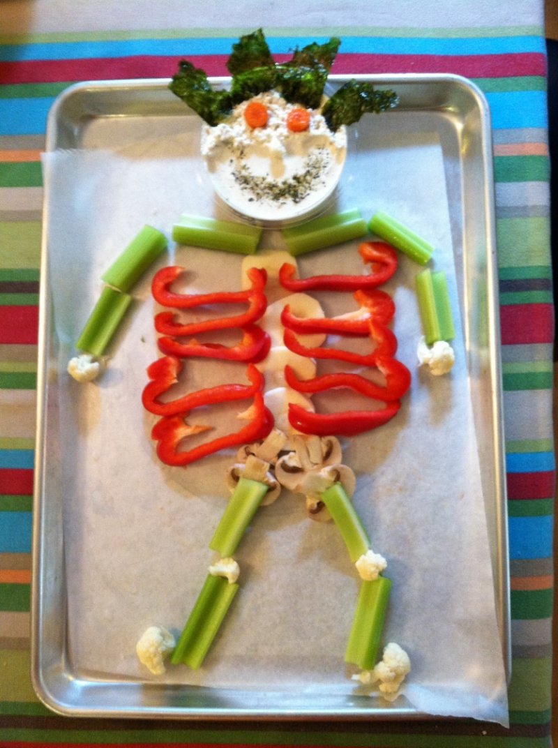 Veggie Skeleton - Scary Snacks Recipes