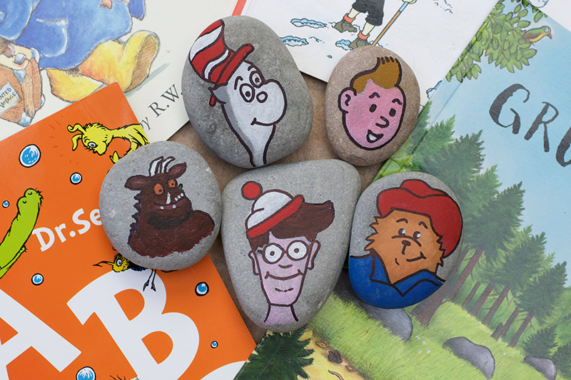 Book Character Painted Rock Craft by Little fish blog