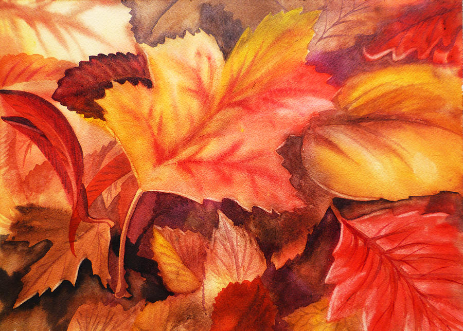Fall Painting - Fall Leaves by Irina Sztukowski.