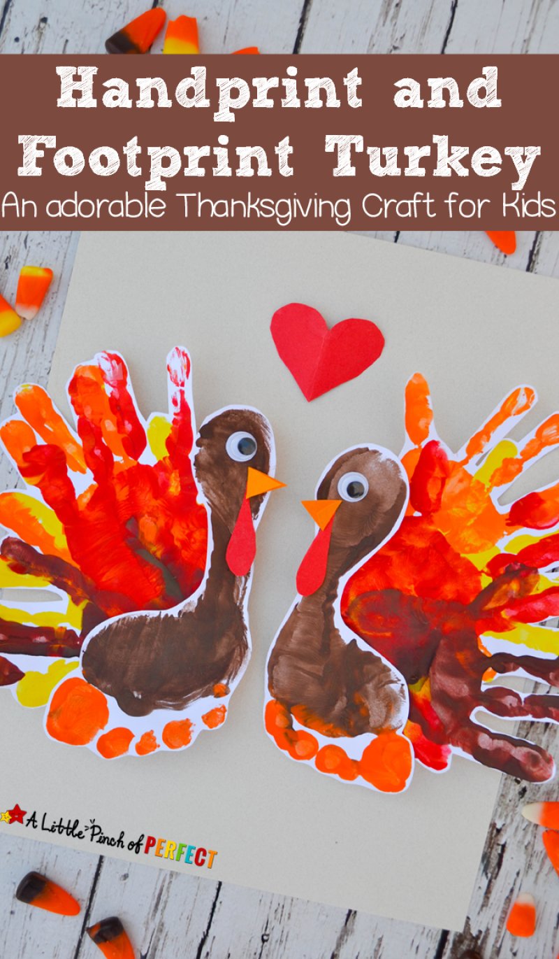 Handprint and Footprint Turkey Thanksgiving Kids. by A little pinch of perfect