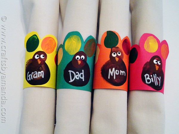 Turkey Napkin Rings from Fingerprints - Crafts by Amanda