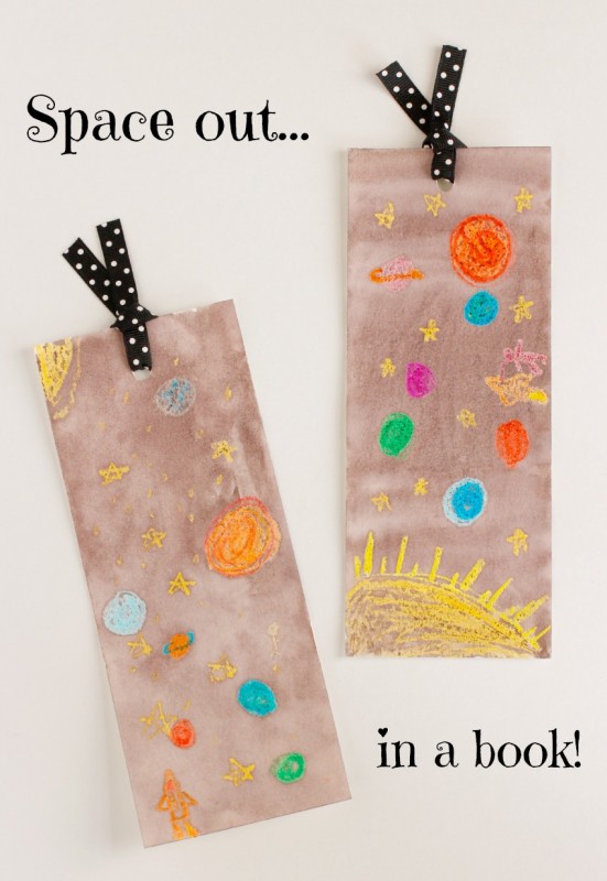 Watercolor Outer Space Bookmarks.