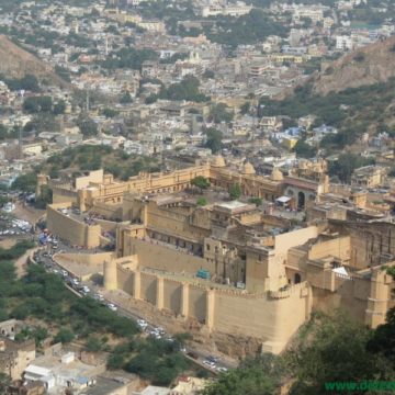 View of Amber Fort Palace from Jaigarh Fort.