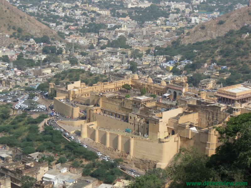 View of Amber Fort Palace from Jaigarh Fort.