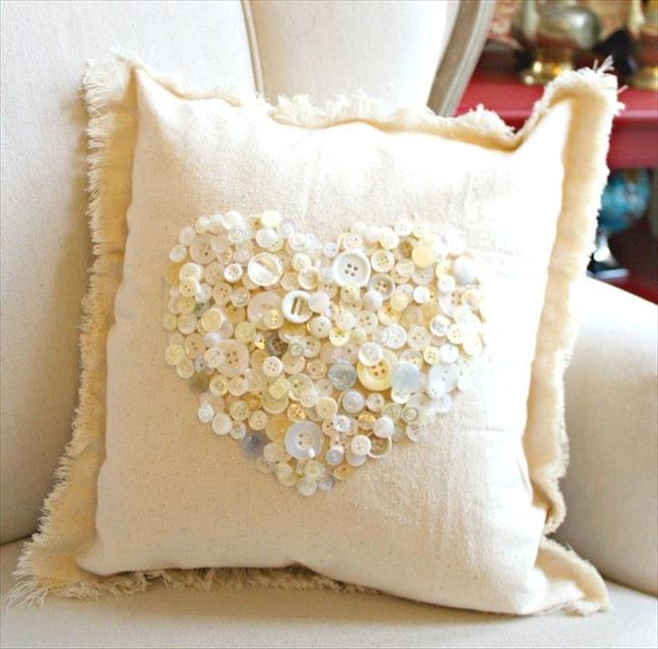 Button Heart Pillow.