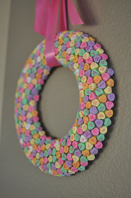 Conversation Heart Wreath.