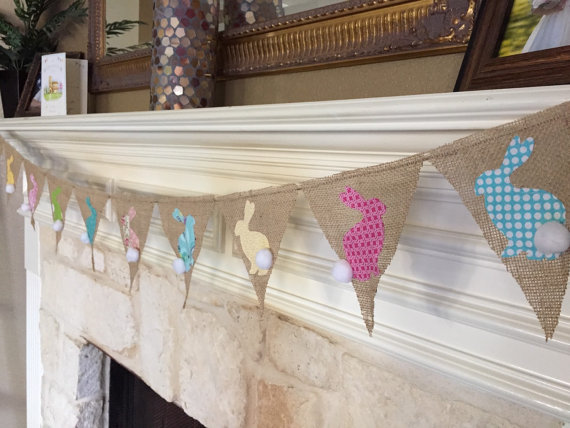 Easter Bunny Burlap Garland.