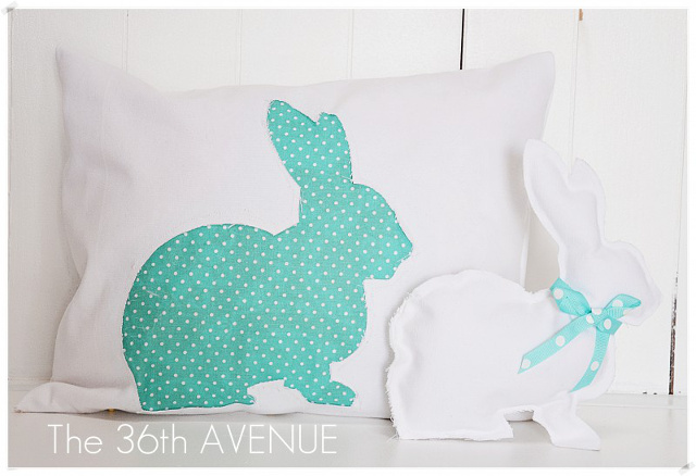 Easter Pillow and Bunny.