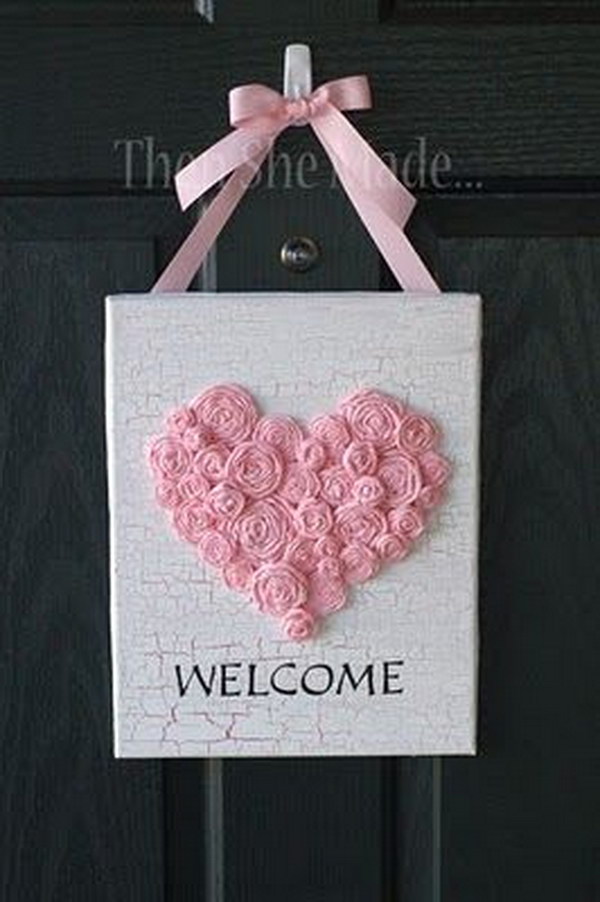 Framed Heart on Burlap Valentines Day Door Decor.