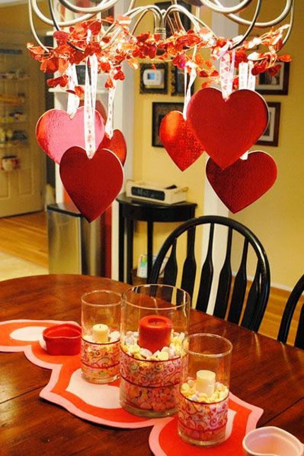 Heart-Filled Chandelier. Handmade Valentine’s Day Décor
