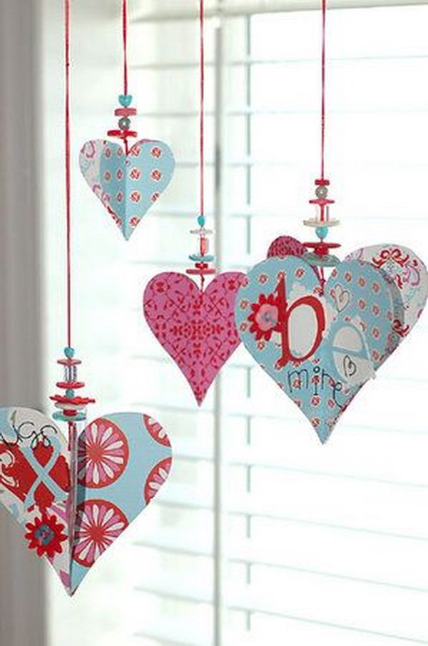 Heart Ornaments with Beads.