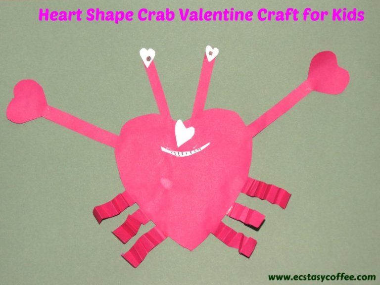 Heart Shape Crab Valentine Craft for Kids.