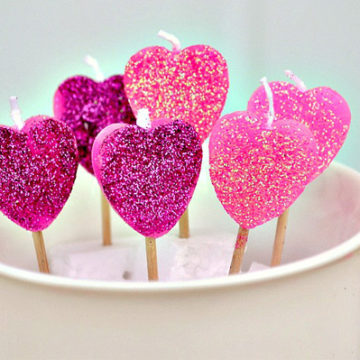 Heart-Shaped Lollipop Candles.
