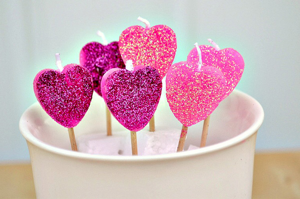 Heart-Shaped Lollipop Candles.
