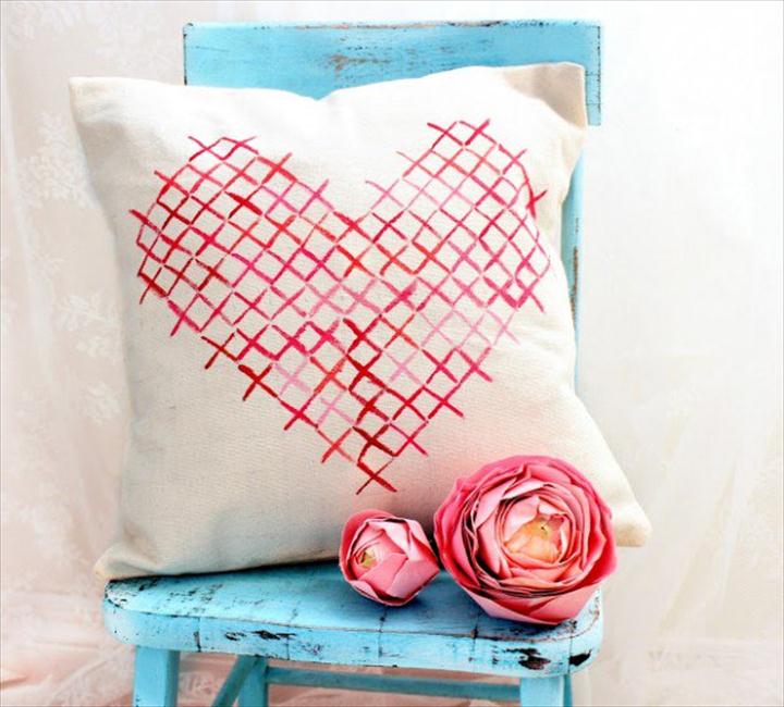 Painted Cross Stitch Pillow.