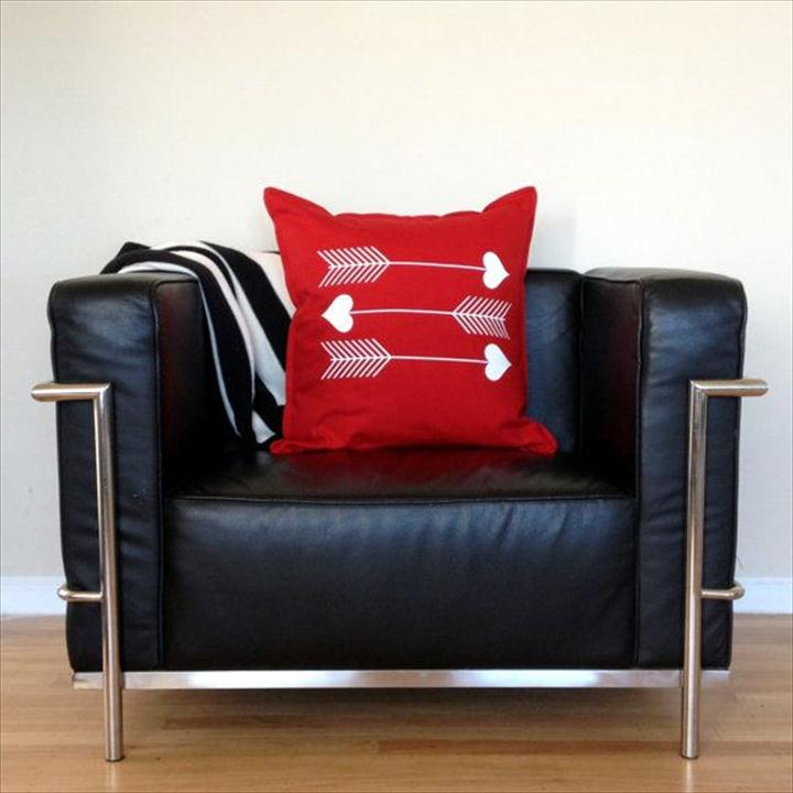 Painted Heart Arrows Pillow.