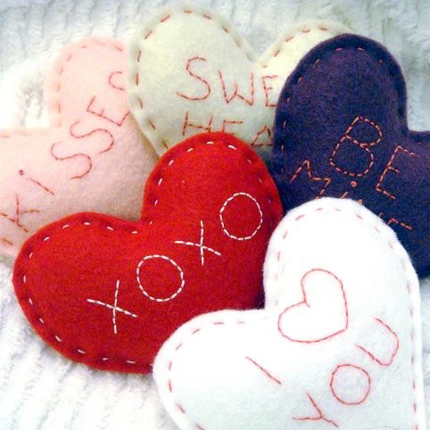 Romance Felt Conversation Heart Set.