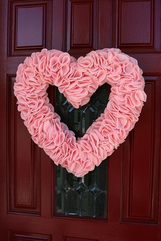 Ruffled Heart Wreath.