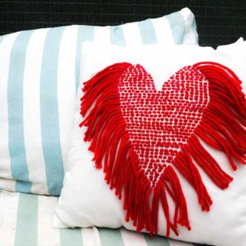 Stitched Heart Pillow.