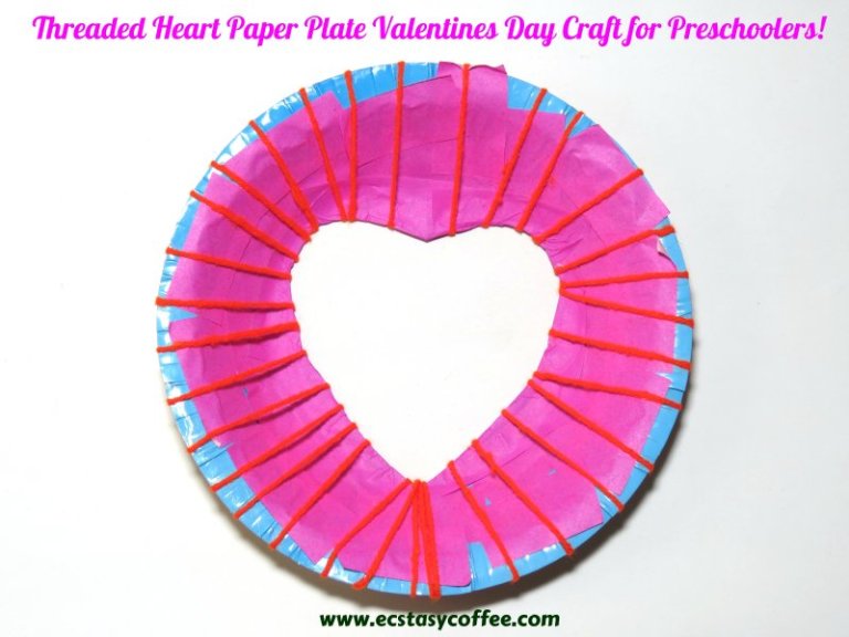 Threaded Heart Paper Plate Valentines Day Craft.