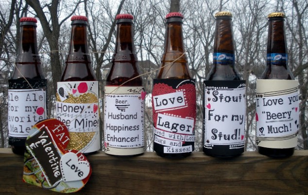 Valentines Day Beer Labels. DIY Valentine’s Day Gifts for Him