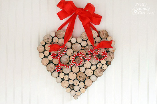 Valentine’s Day Wreath from Tree Branches.