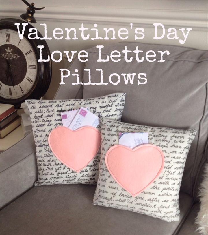 Valentine’s Love Letters Pillows. Handmade Valentine's Day Pillow Designs